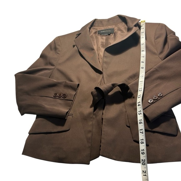 BCBGMaxAzria Cropped Open Tie Front Blazer Copper Brown Sz Medium - Picture 11 of 15